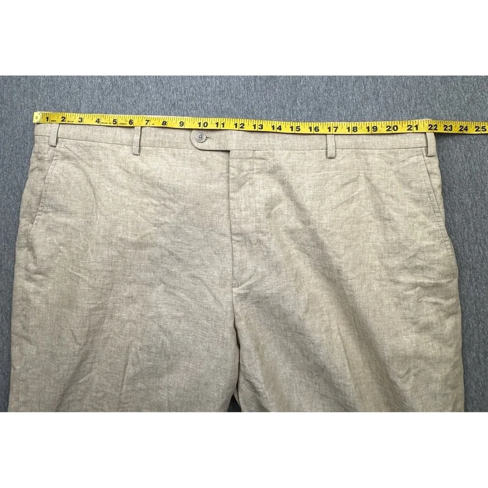 JOE Joseph Abboud Pants Linen Blend Beach Wedding Men's Sz 44x30 Beige